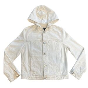 KATE SPADE Saturday Women's Hooded Dean Jacket, White  Denim Size Medium‎